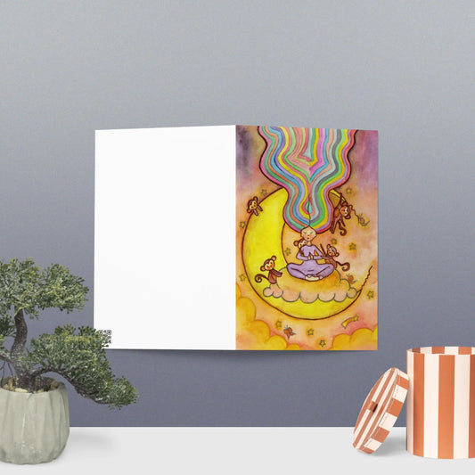 Greeting Card (meditating on the moon)