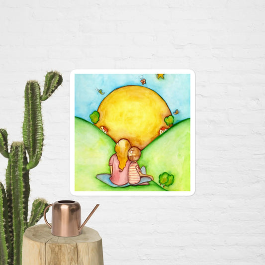 Bubble-Free Sticker (watching the sunrise)