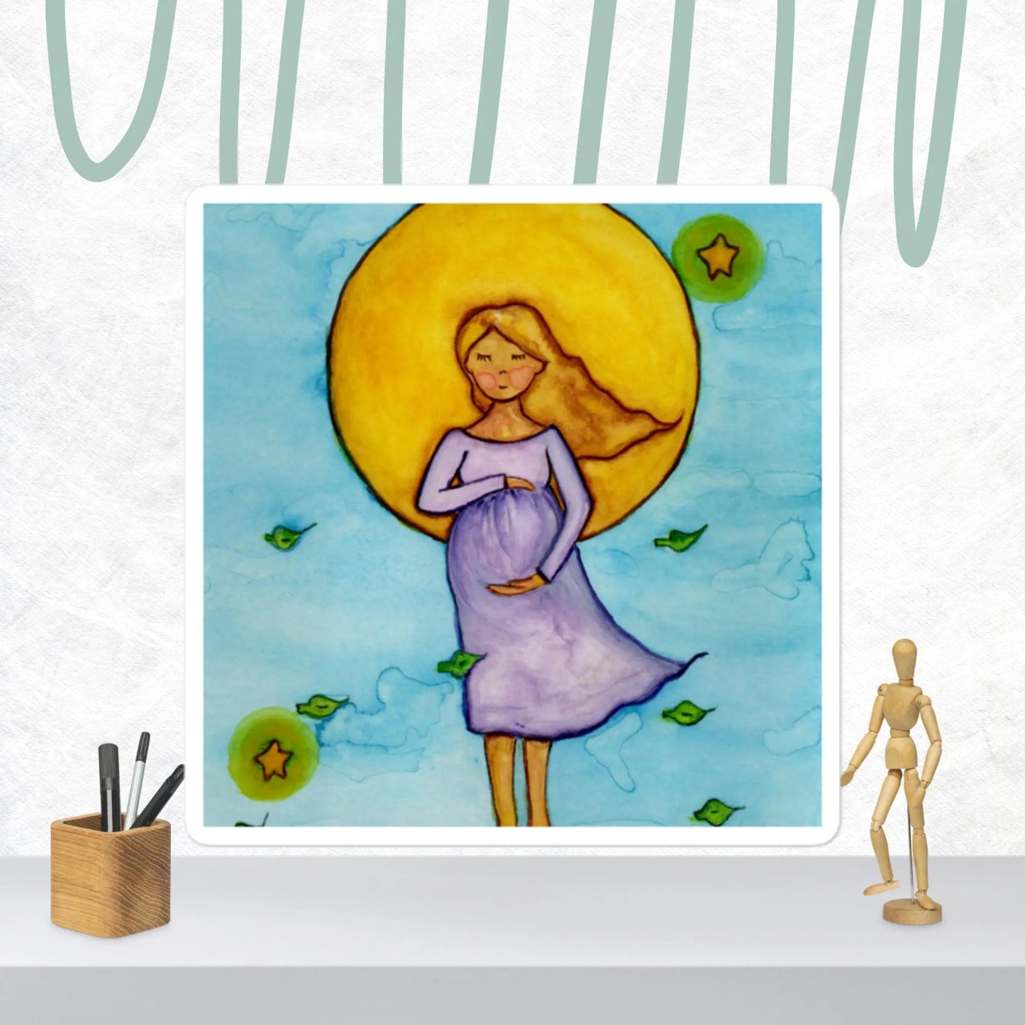 Bubble-Free Sticker (meditating standing up)