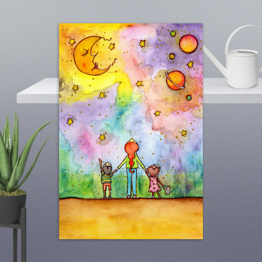 Postcard (meditating beneath the sun and moon)