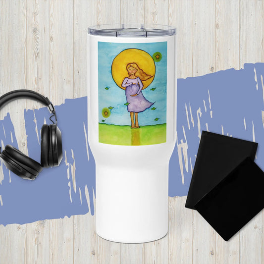 Travel Mug with Handle (meditating while standing)