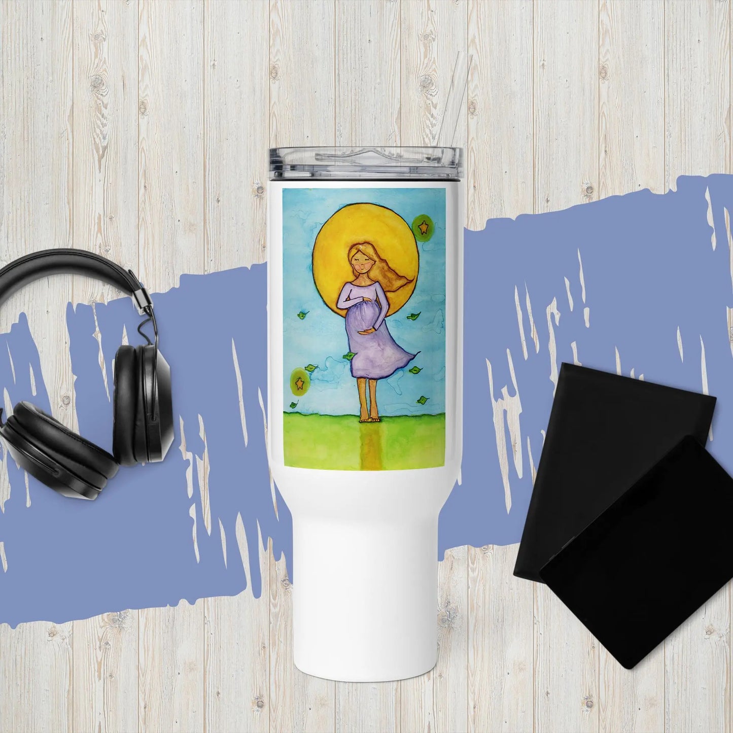 Travel Mug with Handle (meditating while standing)