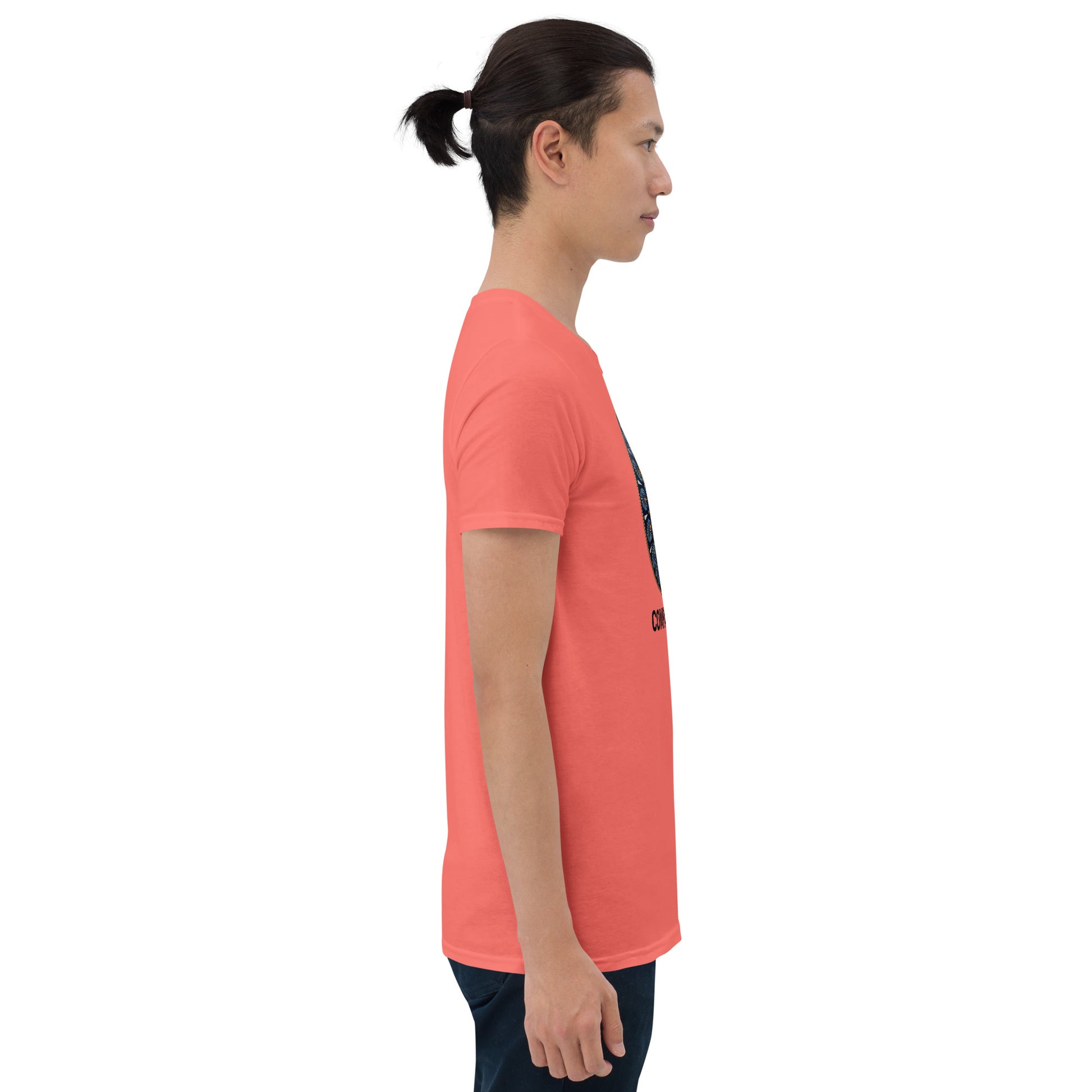 Unisex Softstyle T-Shirt (mandala with gold rim | on front | COMPASSION in black lettering)