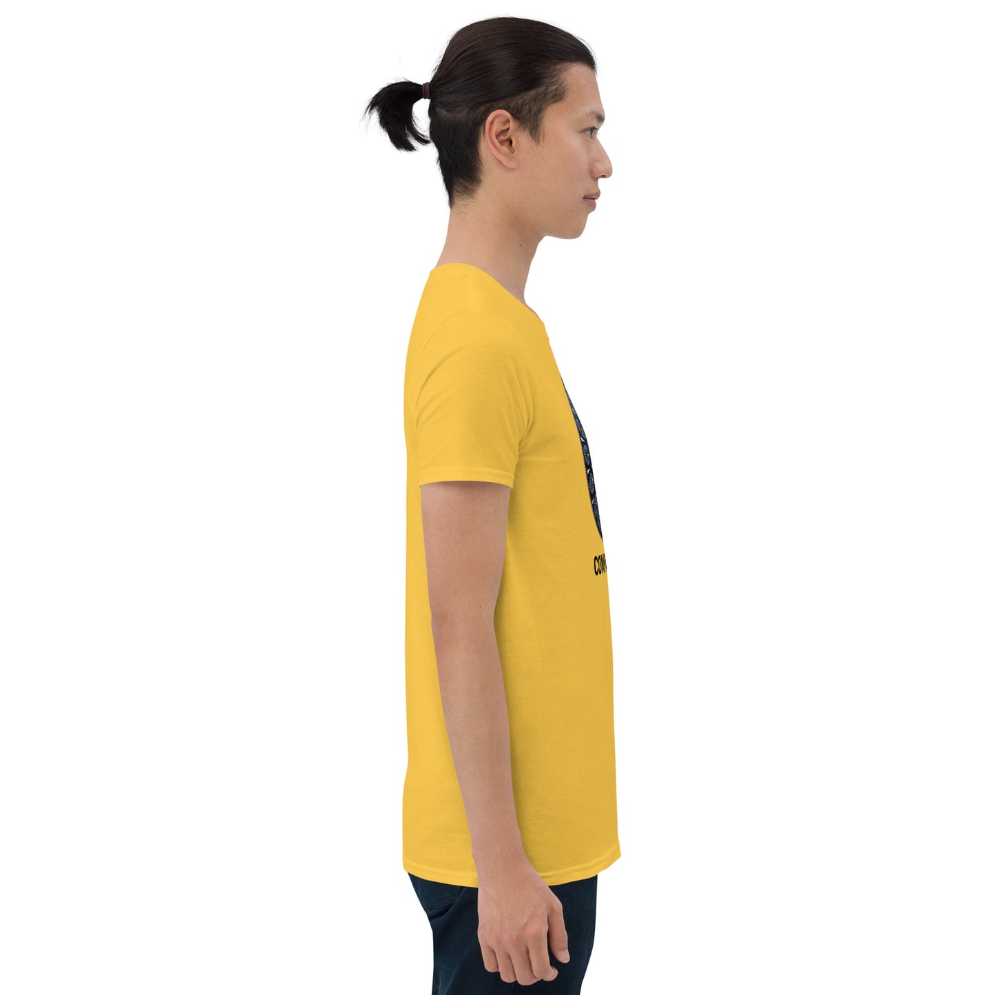 Unisex Softstyle T-Shirt (mandala with gold rim | on front | COMPASSION in black lettering)