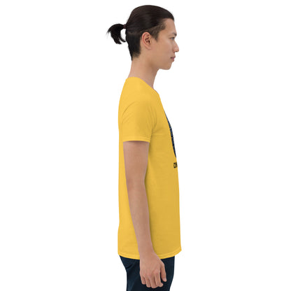 Unisex Softstyle T-Shirt (mandala with gold rim | on front | COMPASSION in black lettering)