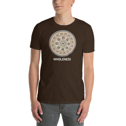 Unisex Softstyle T-Shirt (beige mandala | on front | WHOLENESS in white lettering)