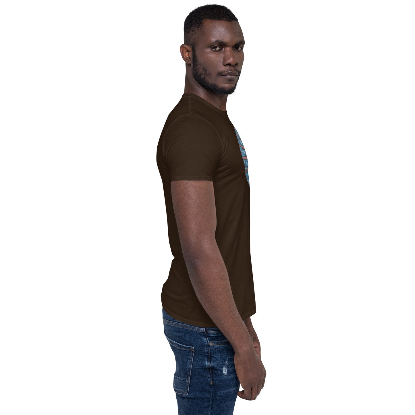 Unisex Softstyle T-Shirt (mandala with red lines | on front | POWER in white lettering)