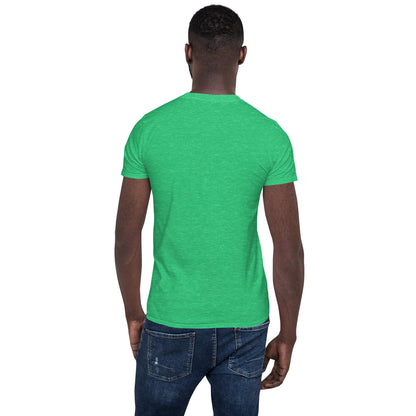 Unisex Softstyle T-Shirt (mandala green and gold rim | on front | GRATITUDE in black lettering)