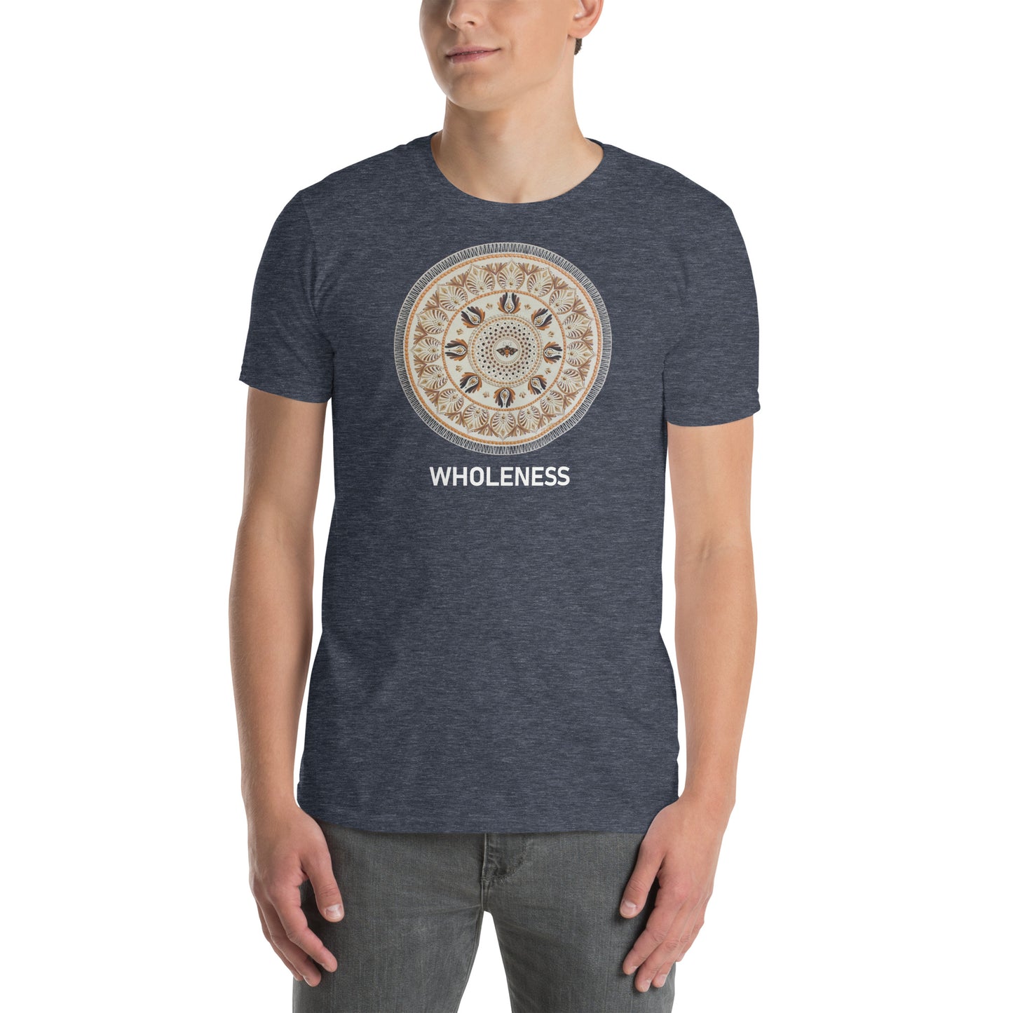 Unisex Softstyle T-Shirt (beige mandala | on front | WHOLENESS in white lettering)