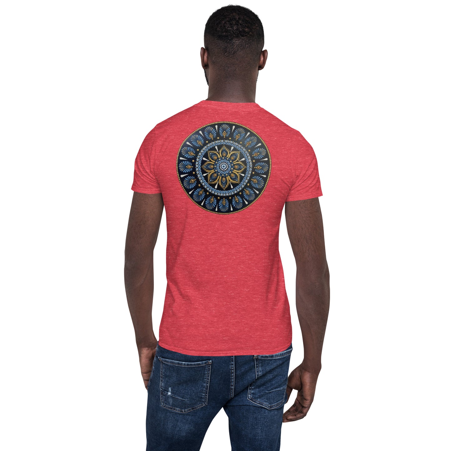Unisex Softstyle T-Shirt (mandala with gold rim on back | PROTECTION in white lettering)