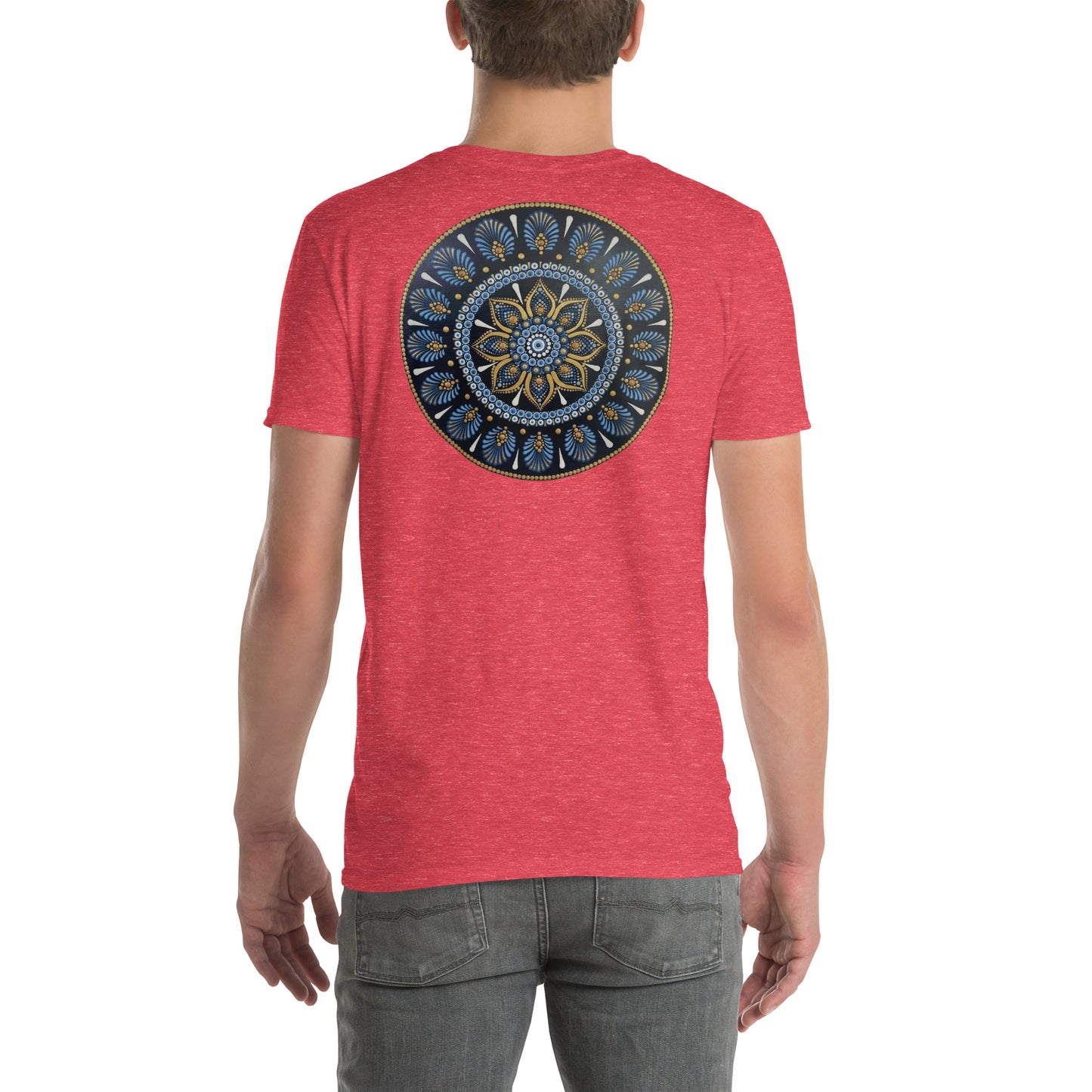Unisex Softstyle T-Shirt (mandala with gold rim on back | PROTECTION in white lettering)