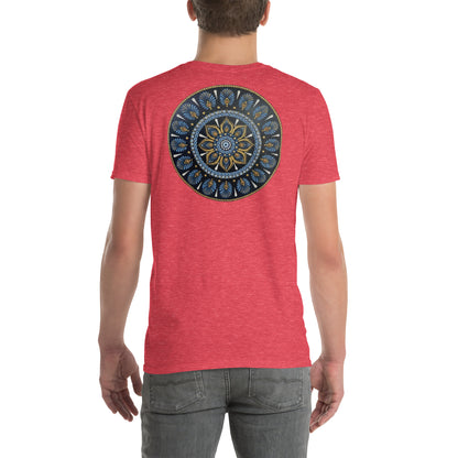 Unisex Softstyle T-Shirt (mandala with gold rim on back | PROTECTION in white lettering)