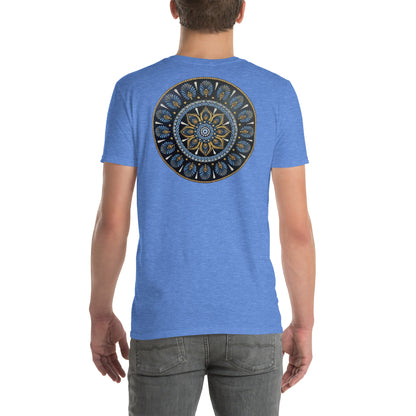 Unisex Softstyle T-Shirt (mandala with gold rim on back | PROTECTION in white lettering)
