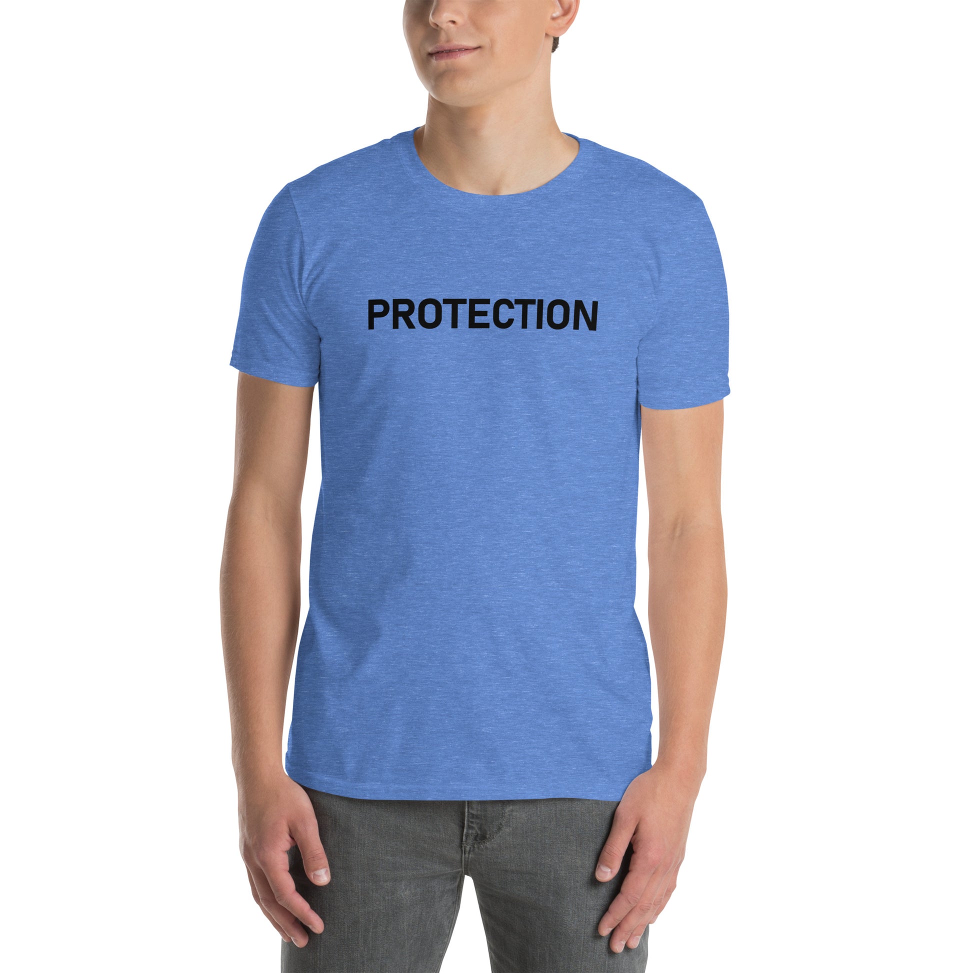 Unisex Softstyle T-Shirt (mandala with gold rim on back | PROTECTION in white lettering)