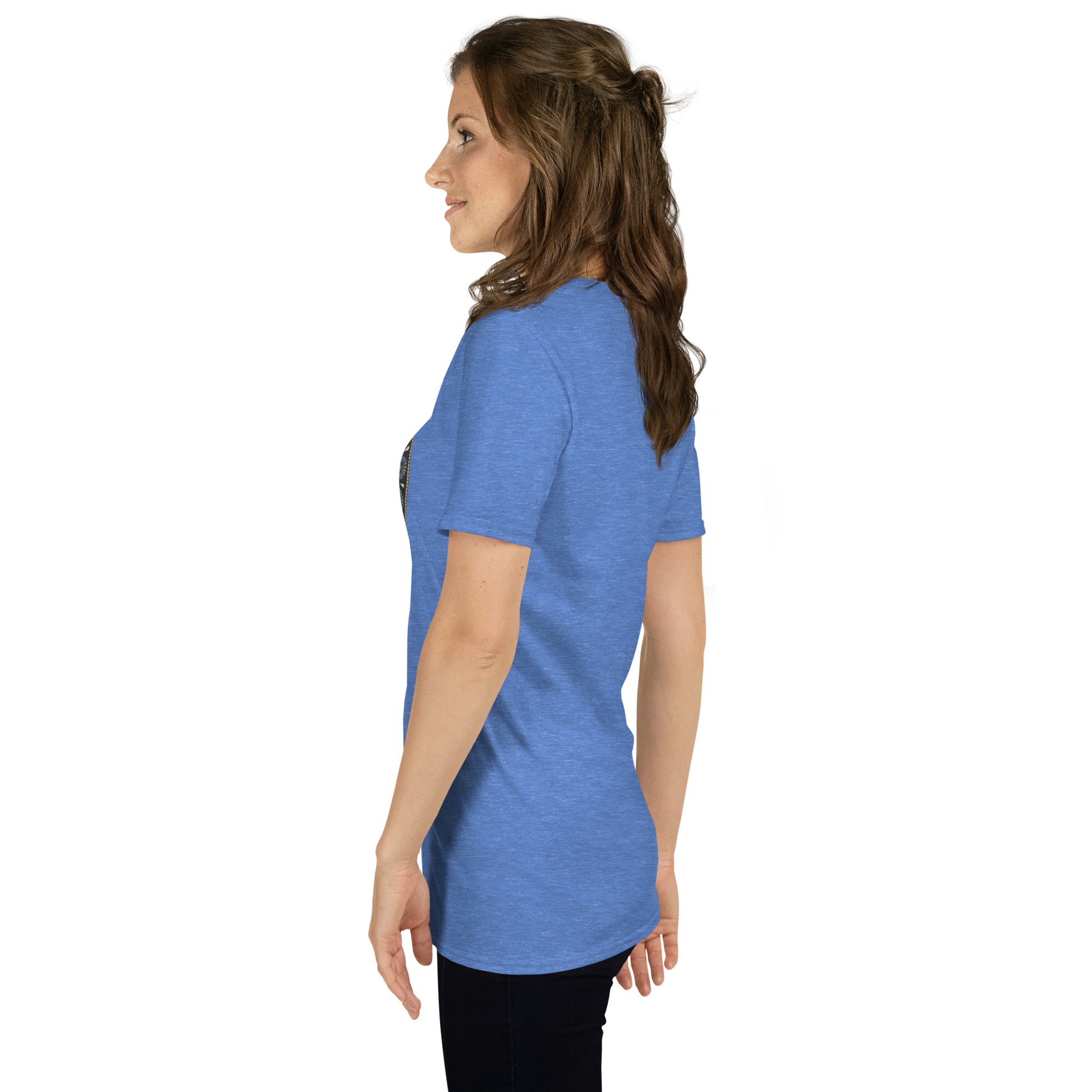 Unisex Softstyle T-Shirt (mandala with gold outer rim | on front | PROTECTION in black lettering)