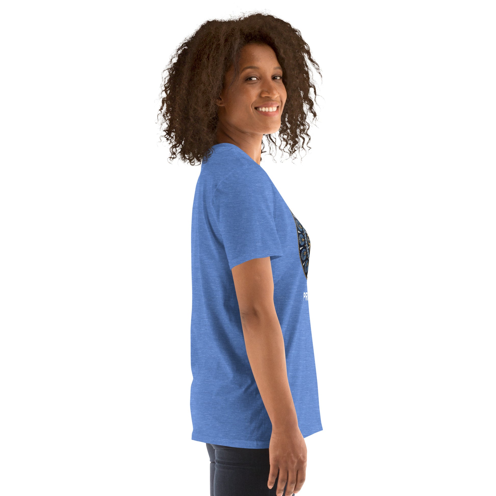 Unisex Softstyle T-Shirt (mandala with gold rim | on front | PROTECTION in white lettering)