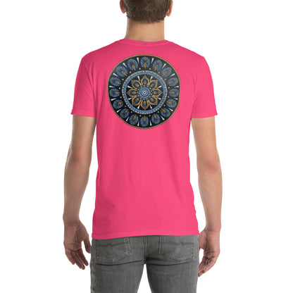 Unisex Softstyle T-Shirt (mandala with gold rim on back | PROTECTION in white lettering)