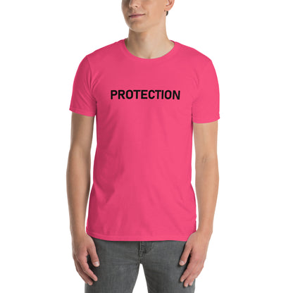 Unisex Softstyle T-Shirt (mandala with gold rim on back | PROTECTION in white lettering)