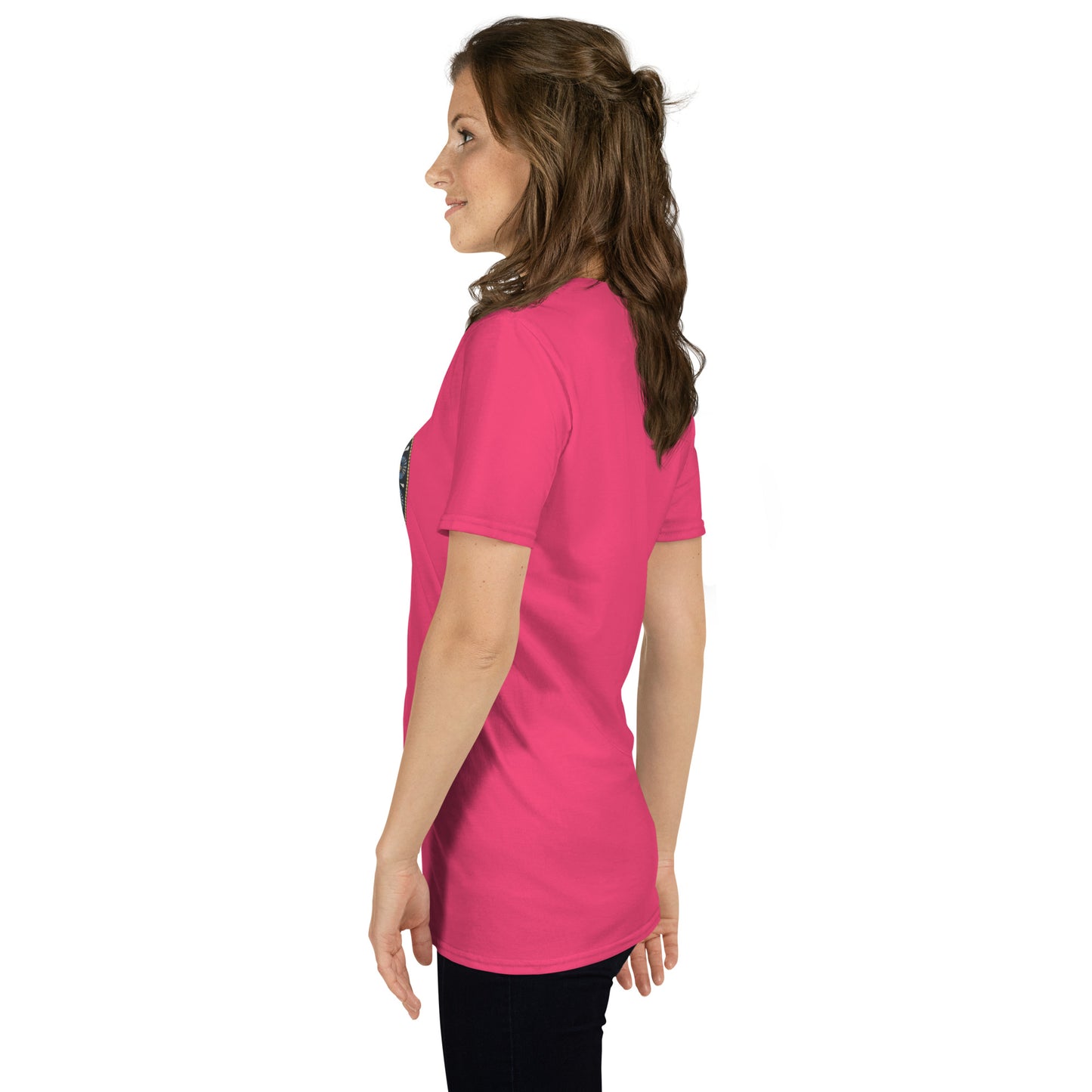 Unisex Softstyle T-Shirt (mandala with gold outer rim | on front | PROTECTION in black lettering)