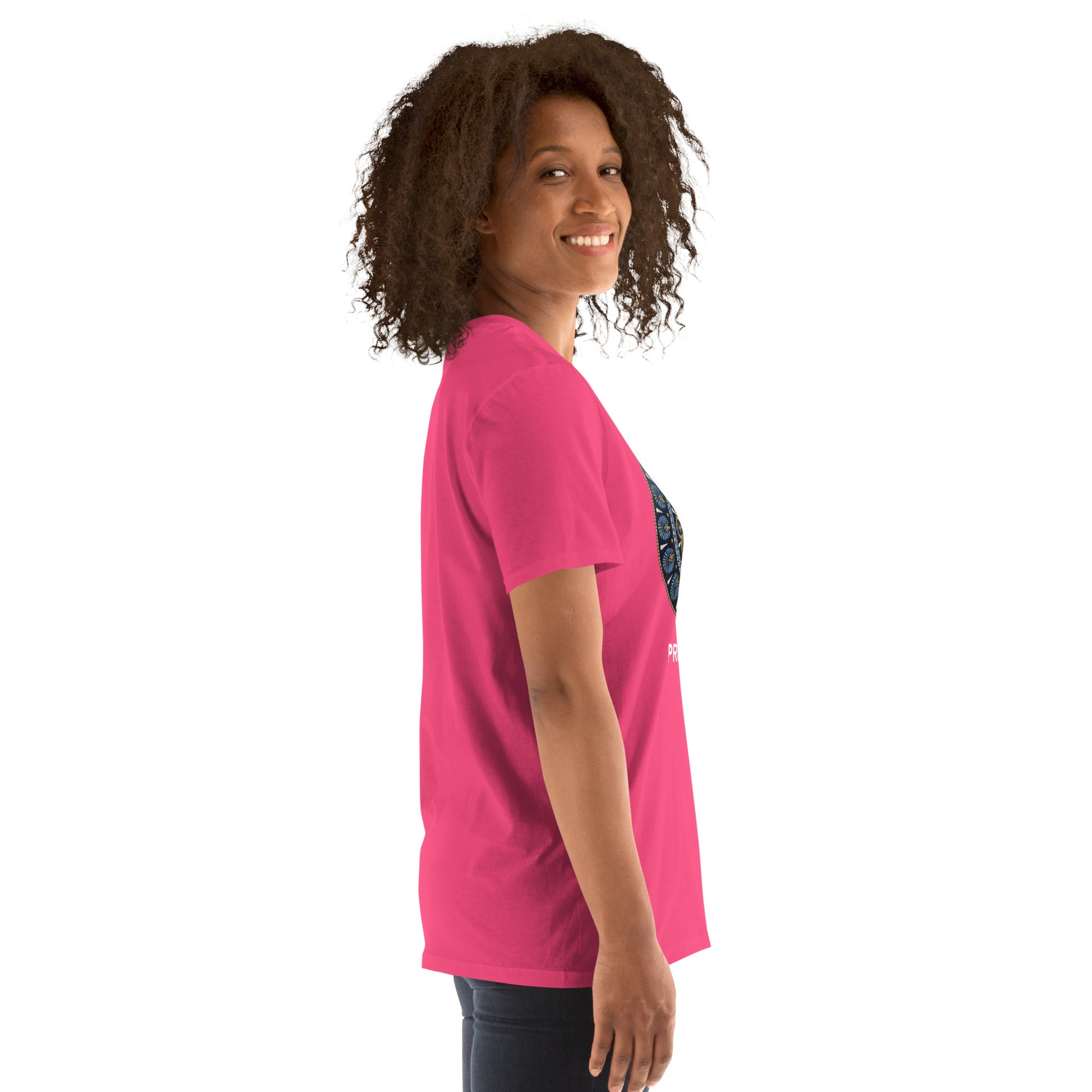 Unisex Softstyle T-Shirt (mandala with gold rim | on front | PROTECTION in white lettering)