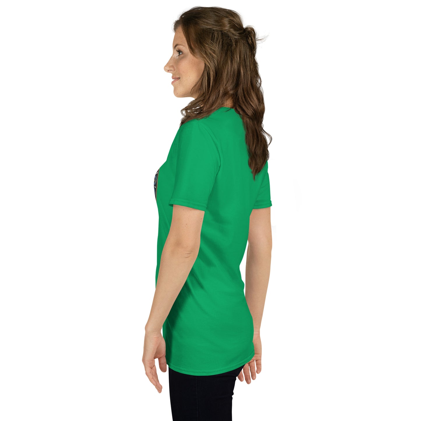 Unisex Softstyle T-Shirt (mandala with gold outer rim | on front | PROTECTION in black lettering)