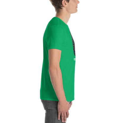 Unisex Softstyle T-Shirt (mandala with gold rim on front | PROTECTION in white lettering)