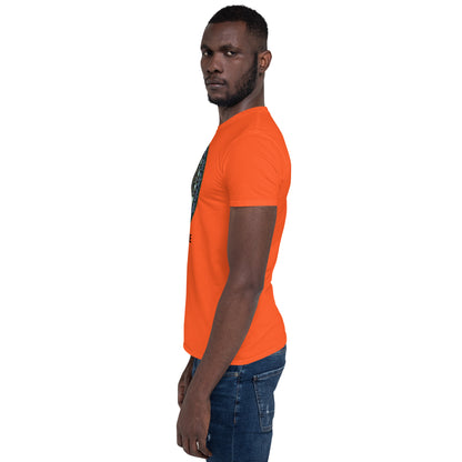 Unisex Softstyle T-Shirt (mandala green and gold rim | on front | GRATITUDE in black lettering)