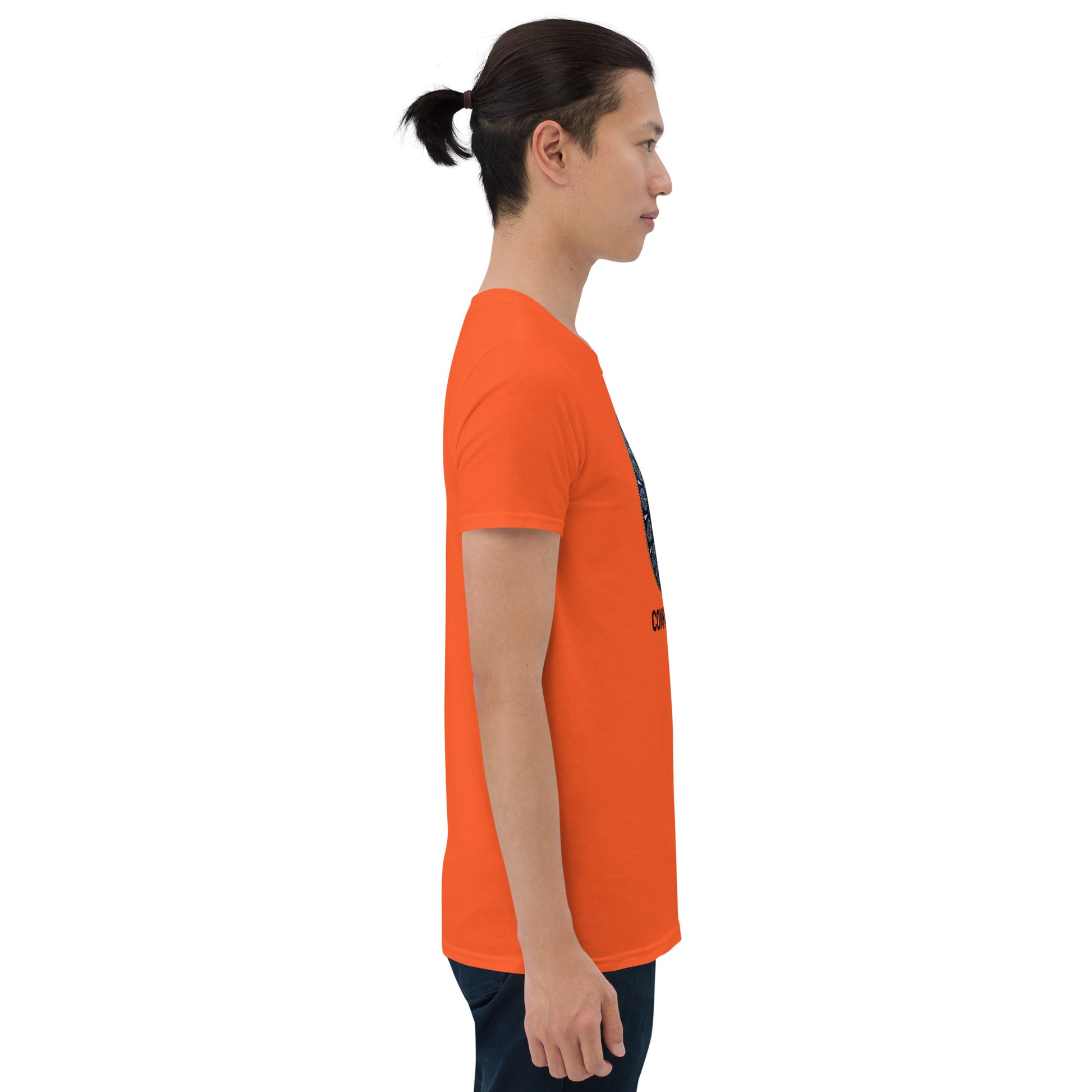 Unisex Softstyle T-Shirt (mandala with gold rim | on front | COMPASSION in black lettering)