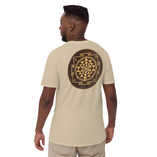 Unisex Softstyle T-Shirt (brown and gold mandala on back | BALANCE in black lettering on front)