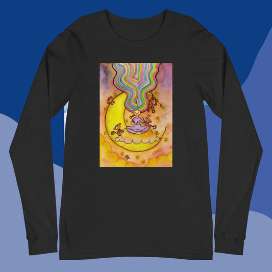 Unisex Long Sleeve Tee (meditating on the moon)