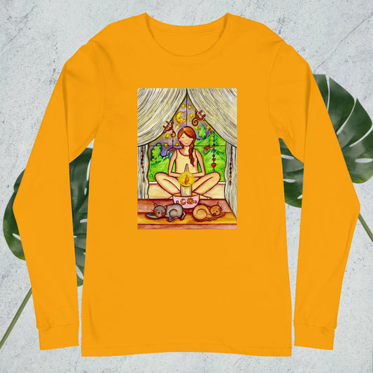Unisex Long Sleeve Tee (meditating on a still flame)