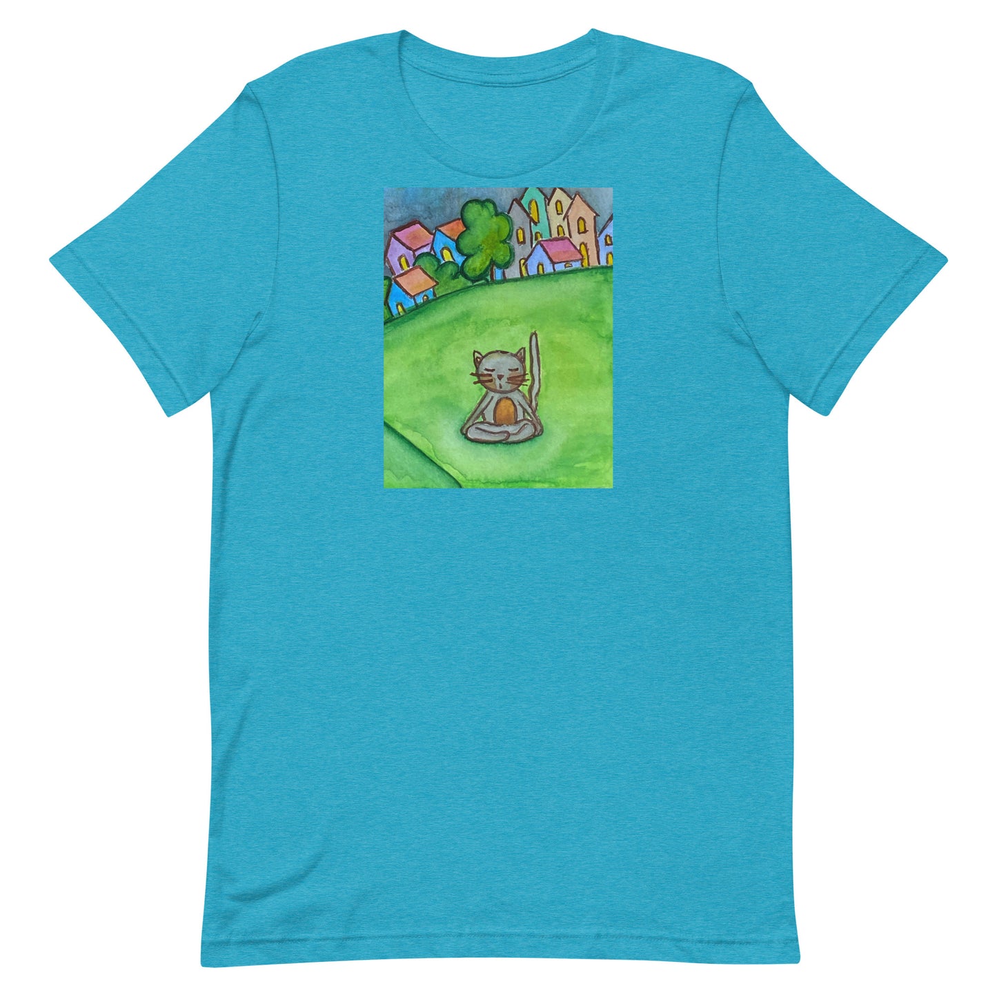 Unisex Staple T-Shirt (cat meditating in the park)