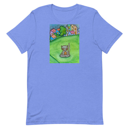 Unisex Staple T-Shirt (cat meditating in the park)