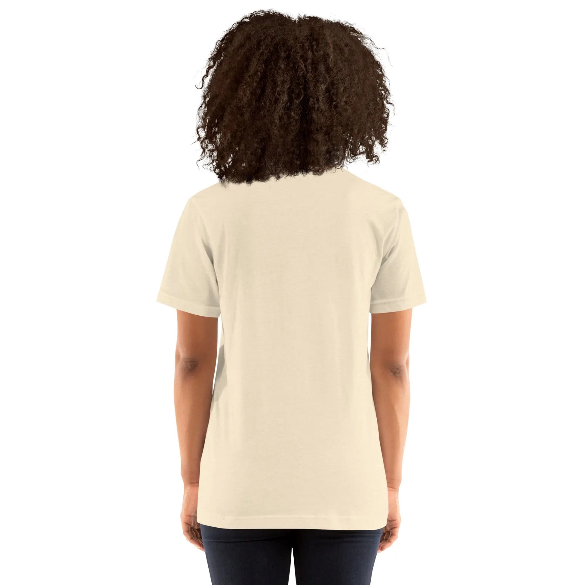 Unisex Staple T-Shirt (cat and woman meditating)