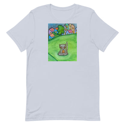 Unisex Staple T-Shirt (cat meditating in the park)