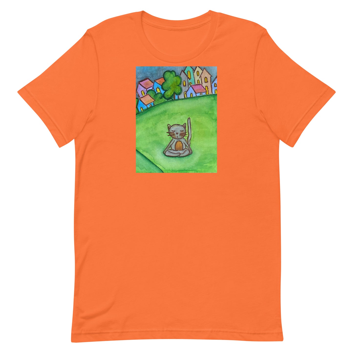 Unisex Staple T-Shirt (cat meditating in the park)