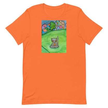 Unisex Staple T-Shirt (cat meditating in the park)