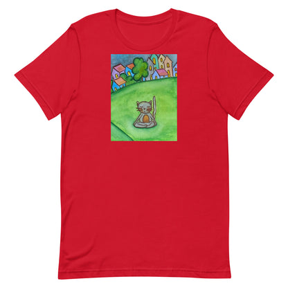 Unisex Staple T-Shirt (cat meditating in the park)