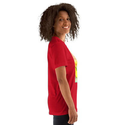 Unisex Staple T-Shirt (cat and woman meditating)