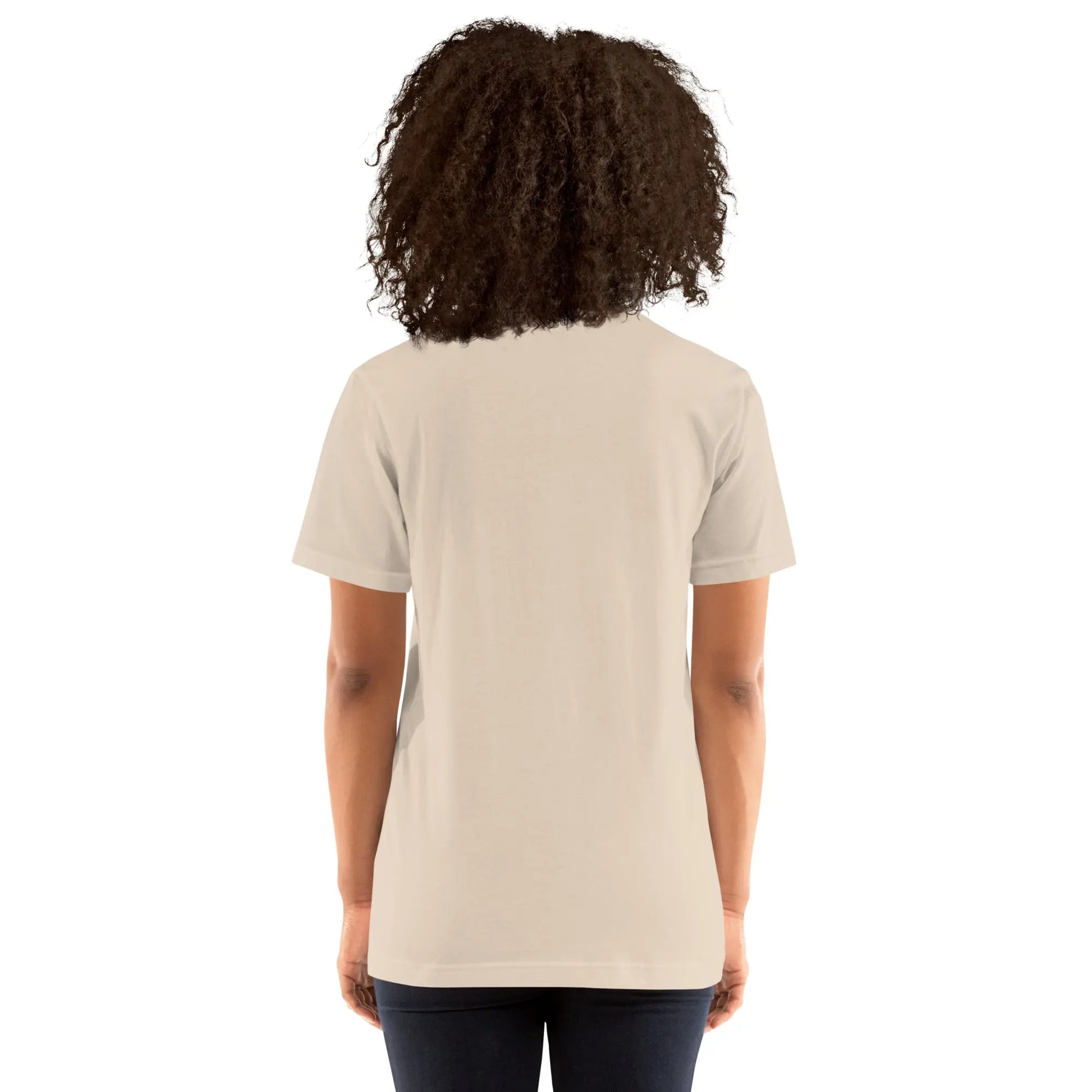 Unisex Staple T-Shirt (cat and woman meditating)