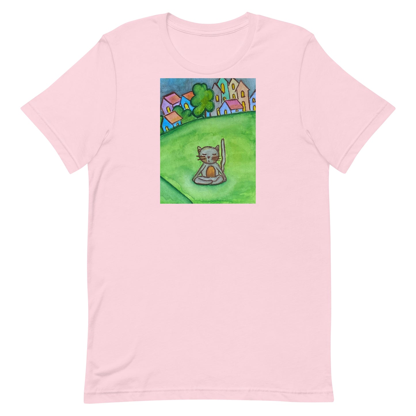 Unisex Staple T-Shirt (cat meditating in the park)