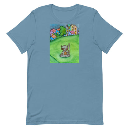 Unisex Staple T-Shirt (cat meditating in the park)