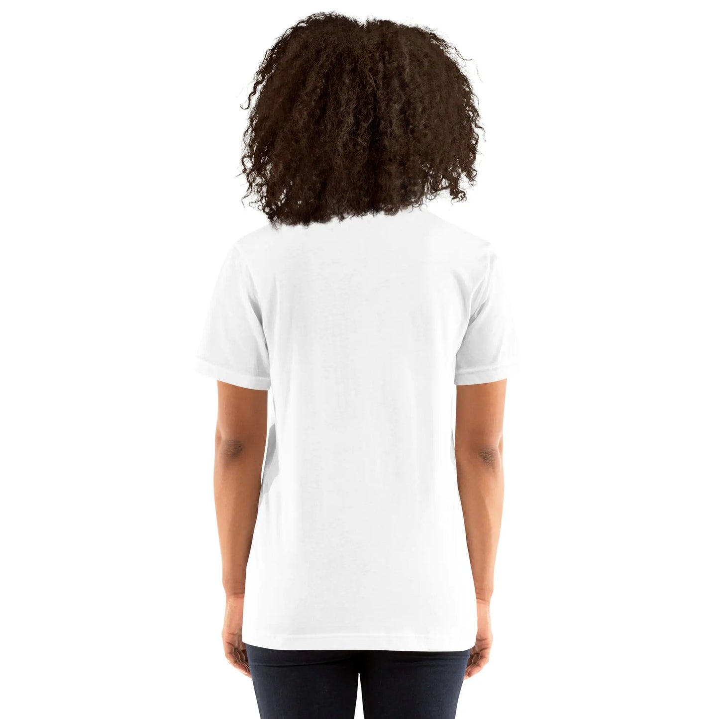Unisex Staple T-Shirt (cat and woman meditating)