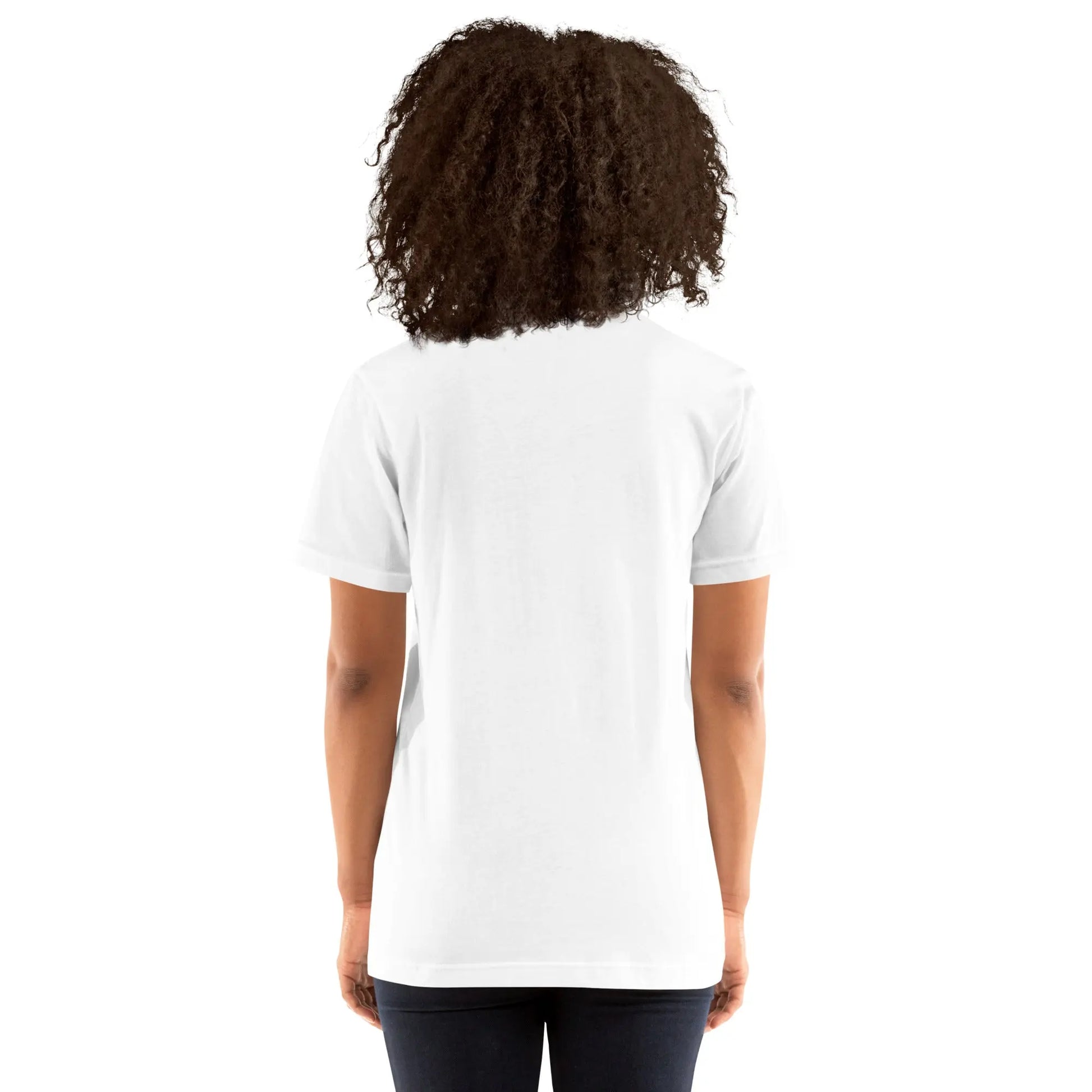 Unisex Staple T-Shirt (cat and woman meditating)