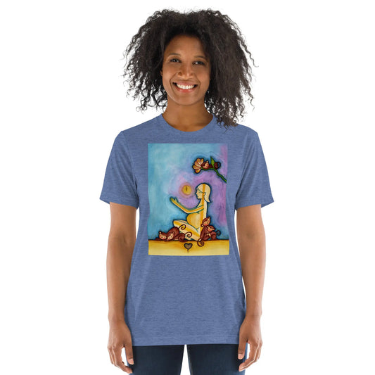 Unisex Tri-Blend T-shirt (meditating on the inner light)