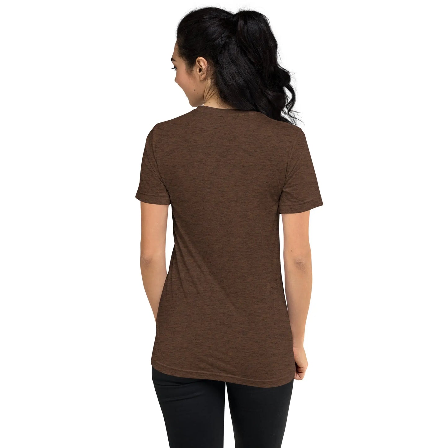 Unisex Tri-Blend T-shirt (cat and woman meditating)