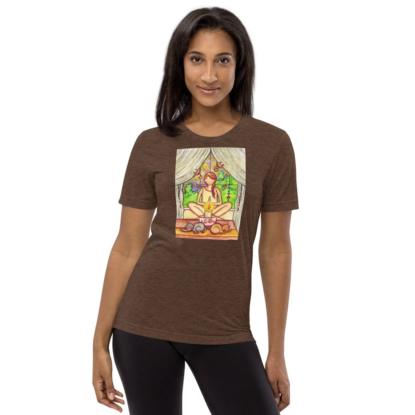 Unisex Tri-Blend T-shirt (meditating on a still flame)
