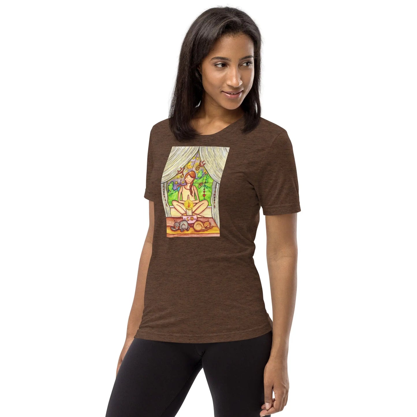 Unisex Tri-Blend T-shirt (meditating on a still flame)