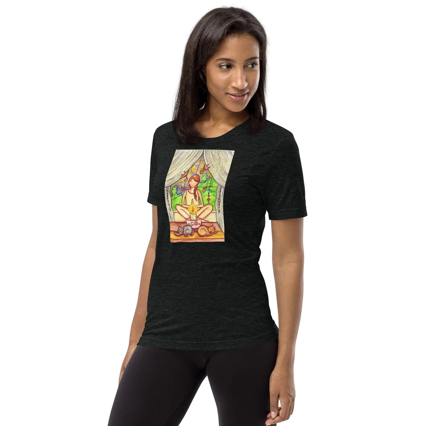 Unisex Tri-Blend T-shirt (meditating on a still flame)
