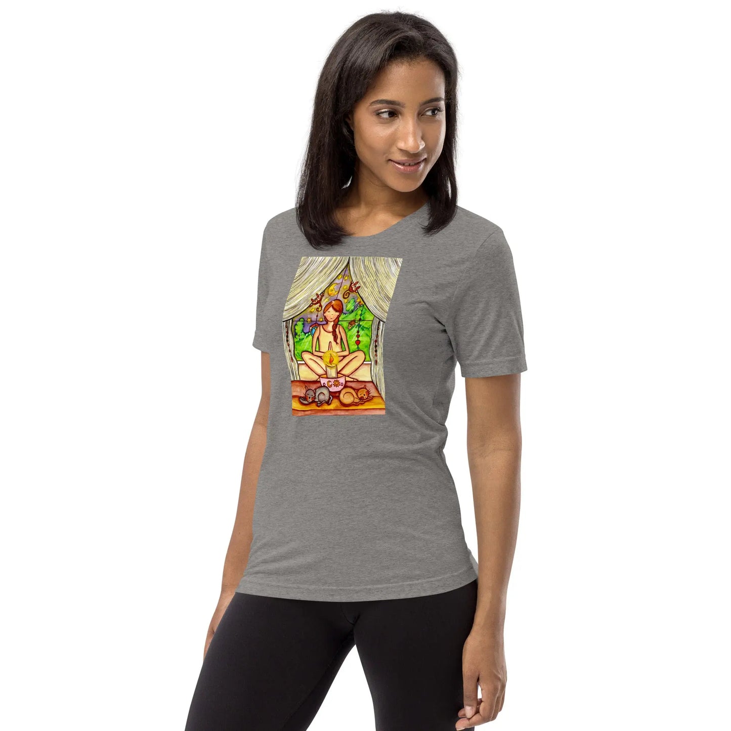 Unisex Tri-Blend T-shirt (meditating on a still flame)